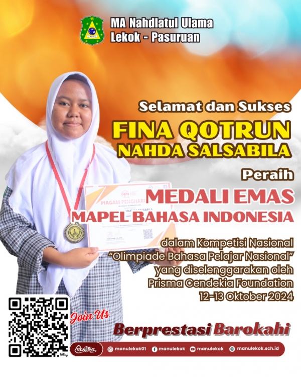 Prestasi Gemilang di Penghujung Oktober: Dua Siswi MA Nahdlatul Ulama Lekok Raih Medali di Ajang Olimpiade Nasional